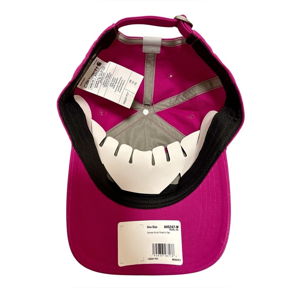 Carhartt Force Canvas Script Graphic Baseball Cap Hat Magenta Agate OS NWT - Picture 3 of 5